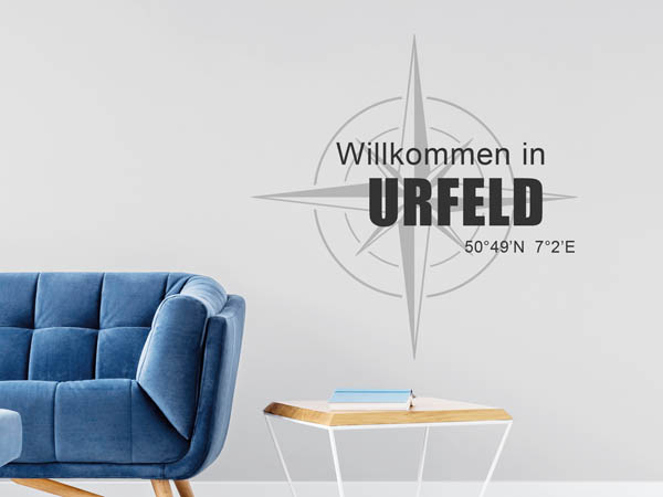 Wandtattoo Willkommen in Urfeld mit den Koordinaten 50°49'N 7°2'E