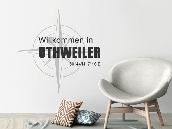 Wandtattoo Willkommen in Uthweiler mit den Koordinaten 50°44'N 7°16'E