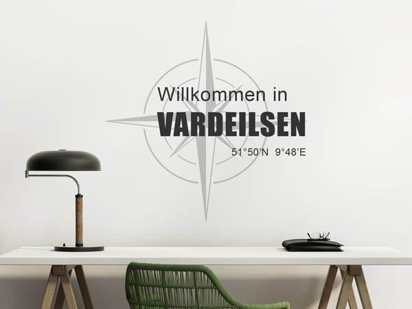 Wandtattoo Willkommen in Vardeilsen mit den Koordinaten 51°50'N 9°48'E