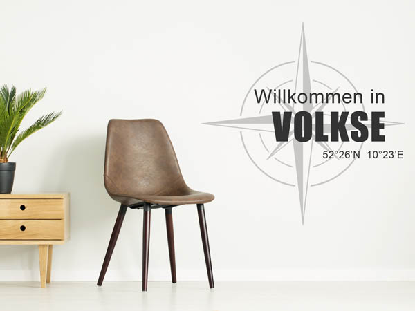 Wandtattoo Willkommen in Volkse mit den Koordinaten 52°26'N 10°23'E