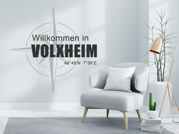 Wandtattoo Willkommen in Volxheim mit den Koordinaten 49°49'N 7°56'E