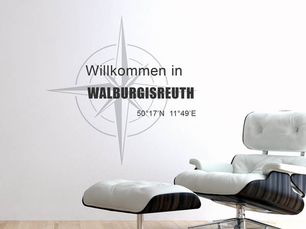 Wandtattoo Willkommen in Walburgisreuth mit den Koordinaten 50°17'N 11°49'E