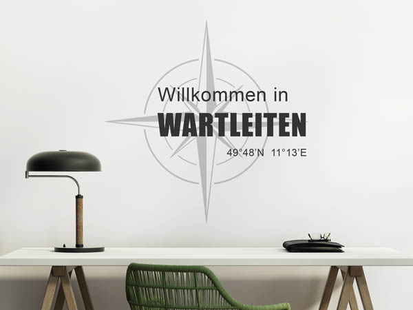 Wandtattoo Willkommen in Wartleiten mit den Koordinaten 49°48'N 11°13'E