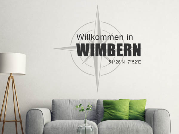 Wandtattoo Willkommen in Wimbern mit den Koordinaten 51°28'N 7°52'E