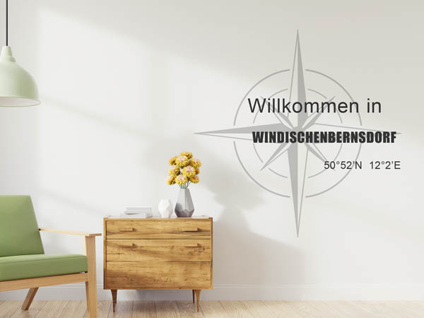 Wandtattoo Willkommen in Windischenbernsdorf mit den Koordinaten 50°52'N 12°2'E