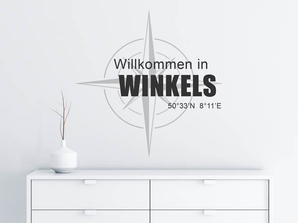 Wandtattoo Willkommen in Winkels mit den Koordinaten 50°33'N 8°11'E