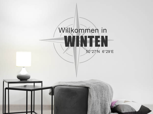 Wandtattoo Willkommen in Winten mit den Koordinaten 50°27'N 6°29'E