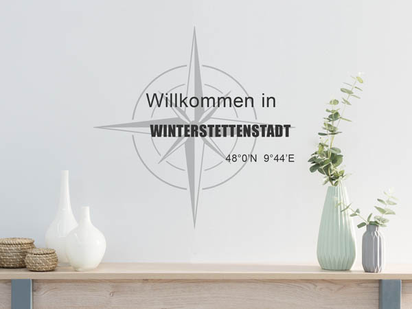 Wandtattoo Willkommen in Winterstettenstadt mit den Koordinaten 48°0'N 9°44'E