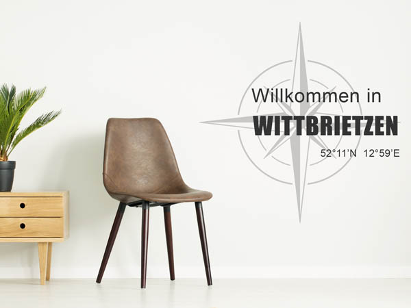 Wandtattoo Willkommen in Wittbrietzen mit den Koordinaten 52°11'N 12°59'E
