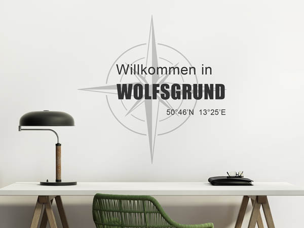 Wandtattoo Willkommen in Wolfsgrund mit den Koordinaten 50°46'N 13°25'E