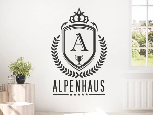 Wandtattoo Alpenhaus Wappen