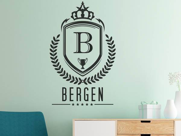 Wandtattoo Bergen Wappen