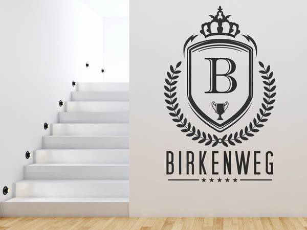 Wandtattoo Birkenweg Wappen
