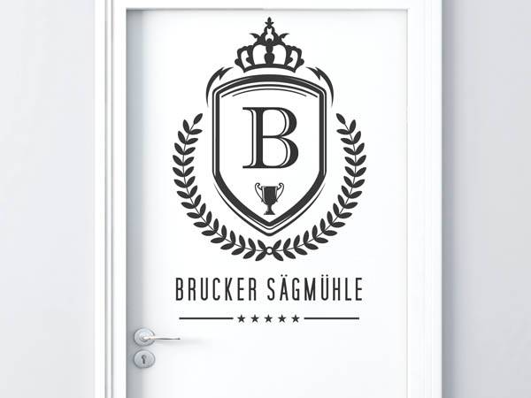 Wandtattoo Brucker Sägmühle Wappen
