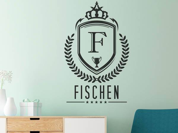 Wandtattoo Fischen Wappen
