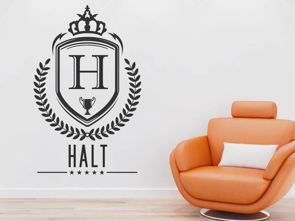 Wandtattoo Halt Wappen