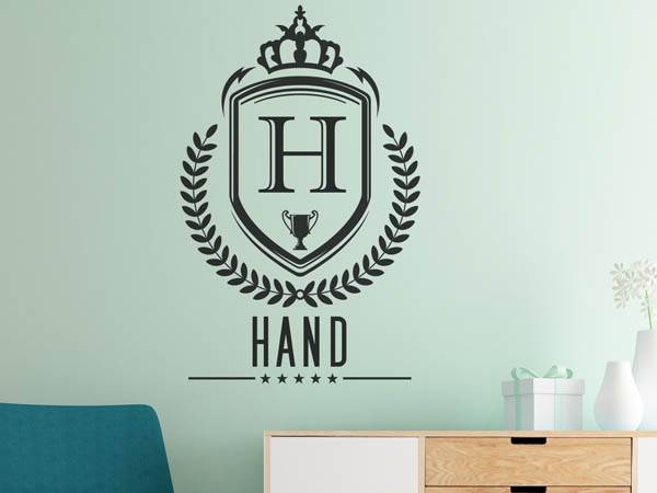 Wandtattoo Hand Wappen
