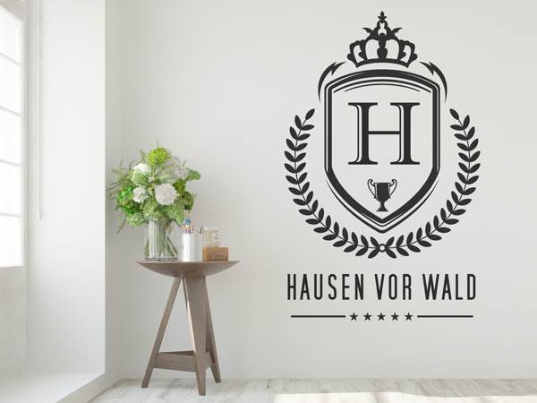 Wandtattoo Hausen vor Wald Wappen