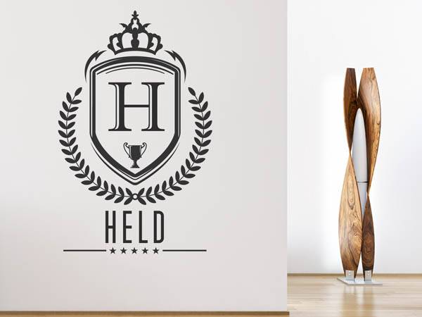 Wandtattoo Held Wappen