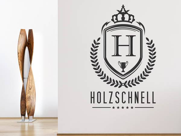 Wandtattoo Holzschnell Wappen