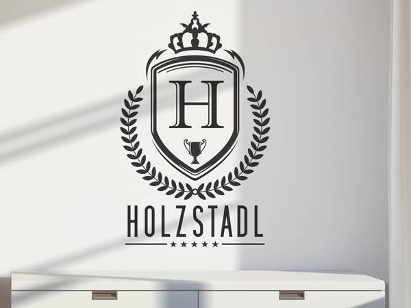 Wandtattoo Holzstadl Wappen