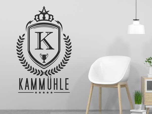 Wandtattoo Kammühle Wappen