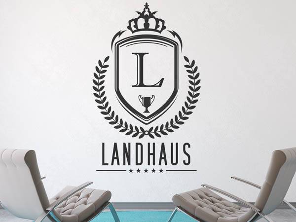 Wandtattoo Landhaus Wappen