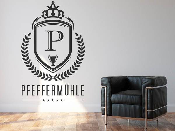 Wandtattoo Pfeffermühle Wappen