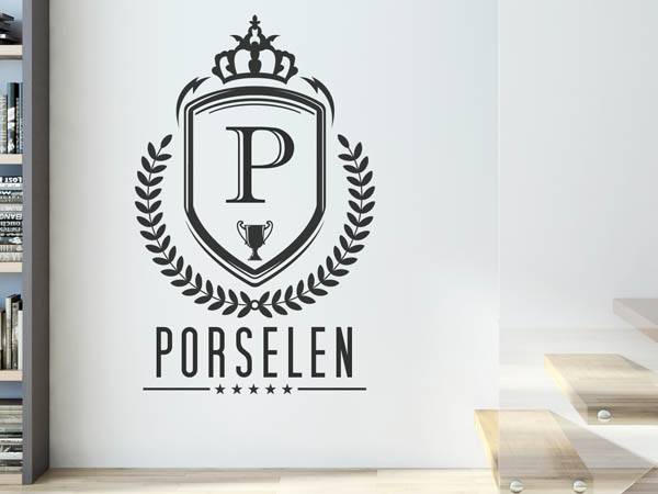 Wandtattoo Porselen Wappen