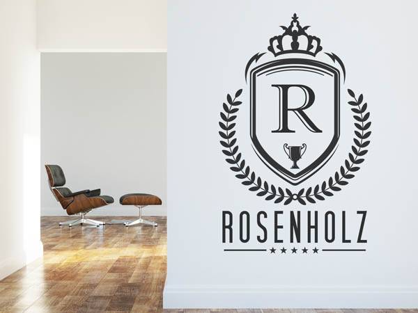 Wandtattoo Rosenholz Wappen