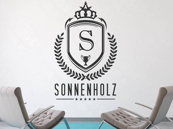 Wandtattoo Sonnenholz Wappen