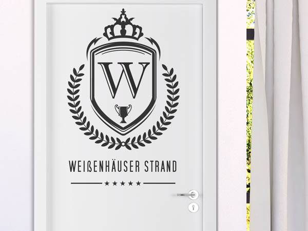 Wandtattoo Weißenhäuser Strand Wappen