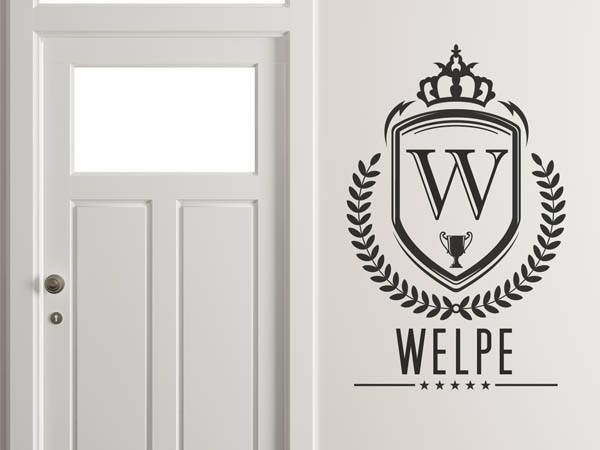 Wandtattoo Welpe Wappen