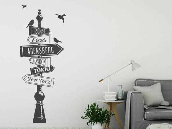Wandtattoo Abensberg Wegweiser