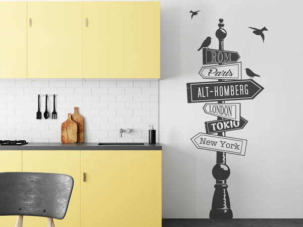 Wandtattoo Alt-Homberg Wegweiser
