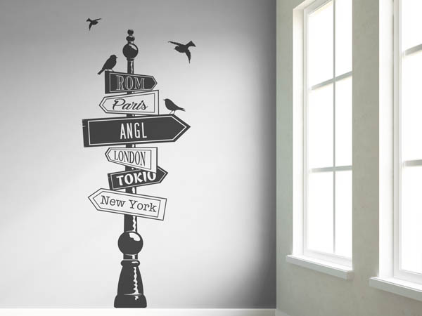 Wandtattoo Angl Wegweiser