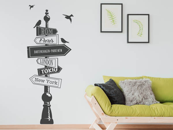 Wandtattoo Bartenshagen-Parkentin Wegweiser