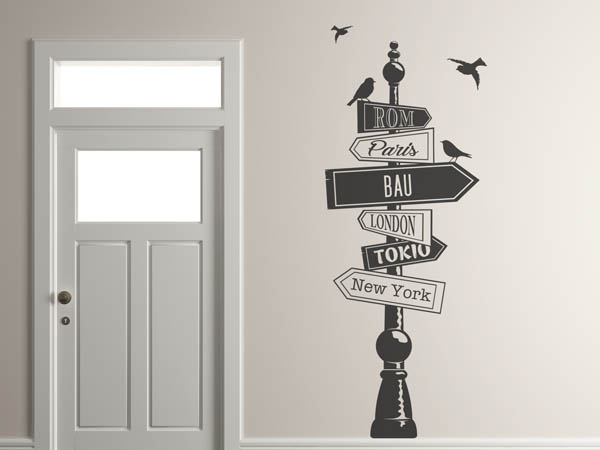 Wandtattoo Bau Wegweiser