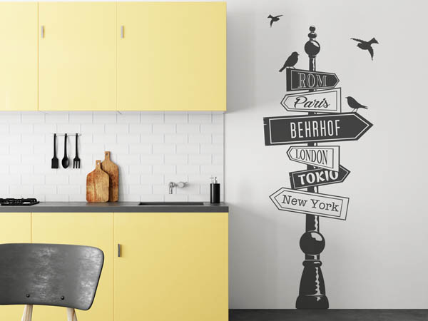 Wandtattoo Behrhof Wegweiser