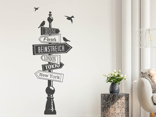 Wandtattoo Beinstreich Wegweiser