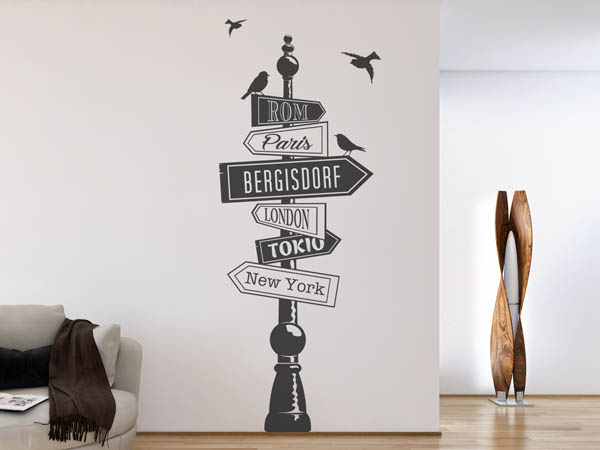 Wandtattoo Bergisdorf Wegweiser