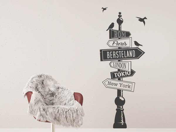 Wandtattoo Bersteland Wegweiser
