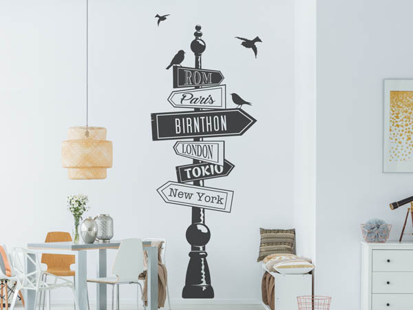 Wandtattoo Birnthon Wegweiser