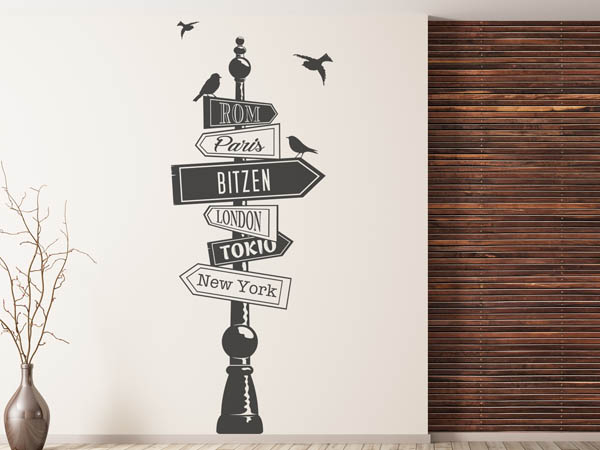 Wandtattoo Bitzen Wegweiser