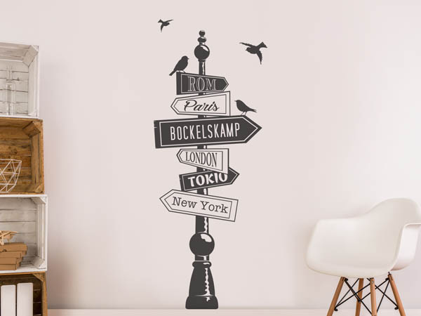 Wandtattoo Bockelskamp Wegweiser