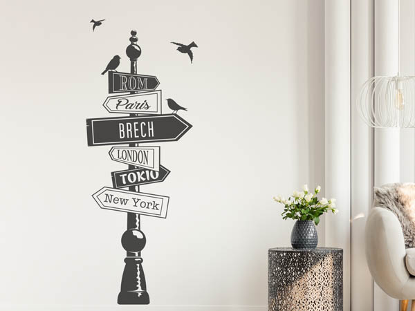 Wandtattoo Brech Wegweiser