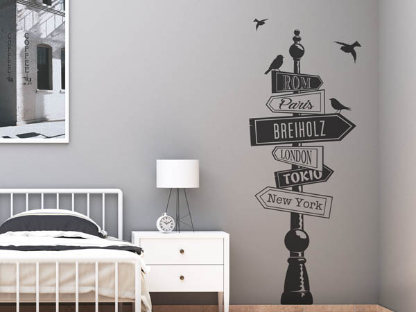 Wandtattoo Breiholz Wegweiser