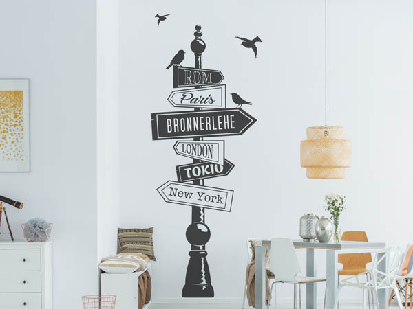 Wandtattoo Bronnerlehe Wegweiser