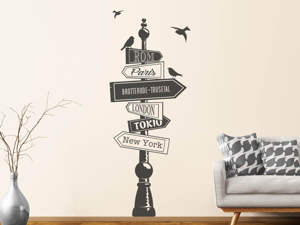 Wandtattoo Brotterode-Trusetal Wegweiser