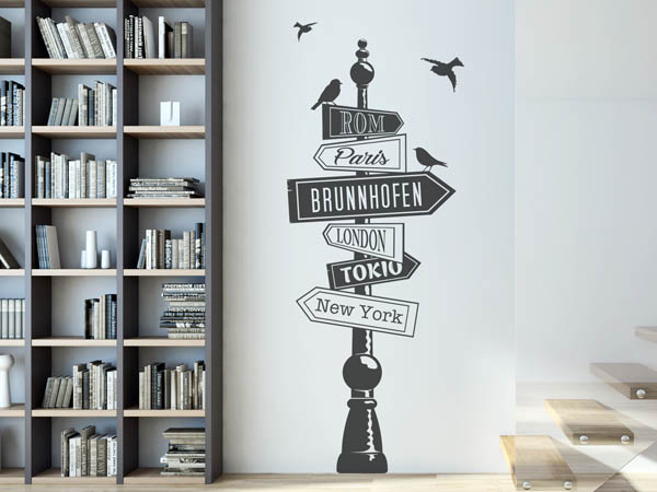 Wandtattoo Brunnhofen Wegweiser